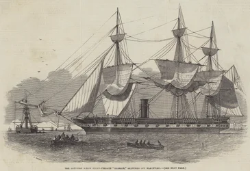 Den egyptiske Screw Steam-Frigate Sharkie, skitseret fra Blackwall